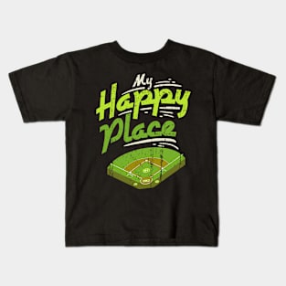 My Happy Place - Vintage Retro Baseball Gift Kids T-Shirt